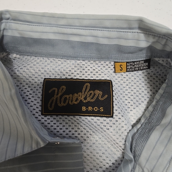 Howler Brothers H Bar B Tech Longsleeve Gray Blue Stripe Men's Small - Picture 10 of 11